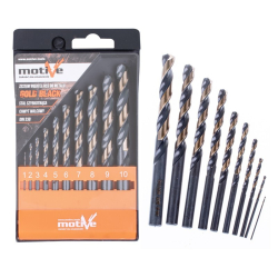 Zest. wiert. HSS gold blk Mot. 10 szt. rozm 1-10mm